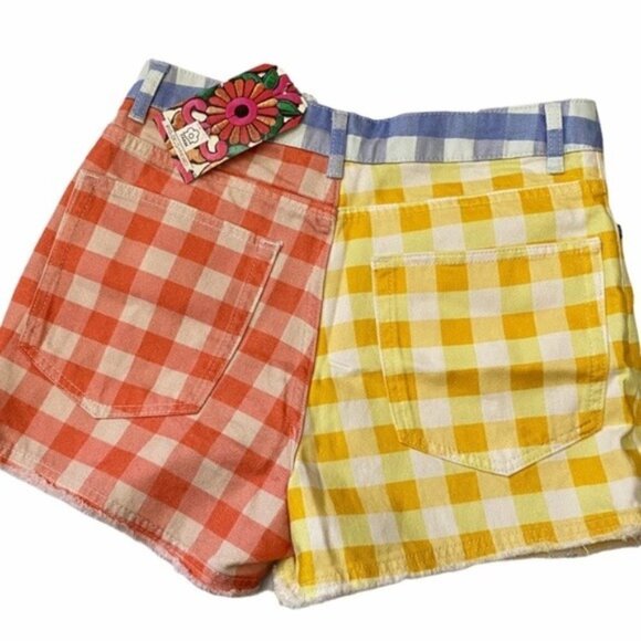 Farm Rio Gingham Multicolored Shorts Sz Medium - Picture 5 of 9